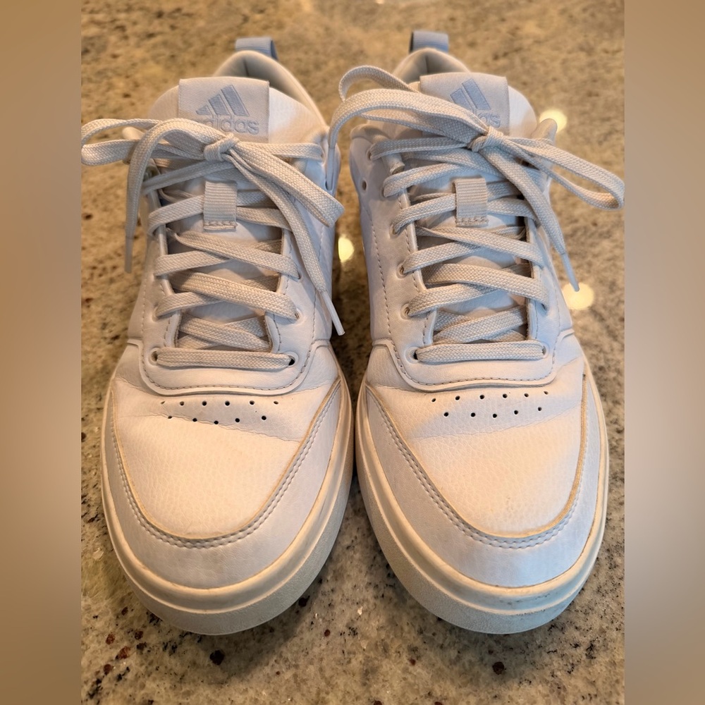 adidas All-White Low Profile Sneakers 8.5